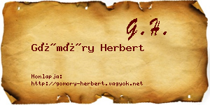 Gömöry Herbert névjegykártya